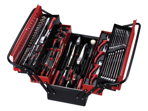 Metal tool Box - 113 tools 5 compartments